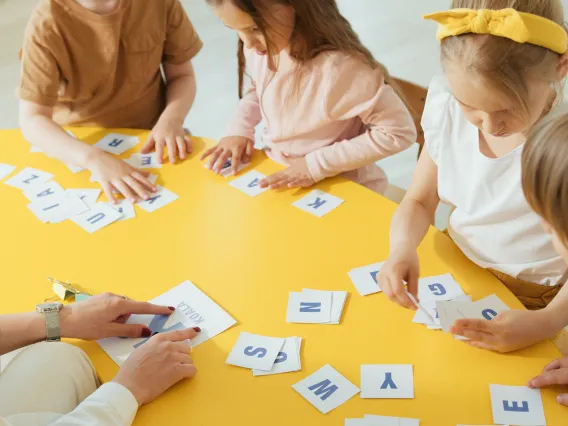 Elementary Students Learning the Alphabet. Photo by Artem Podrez: Pexel