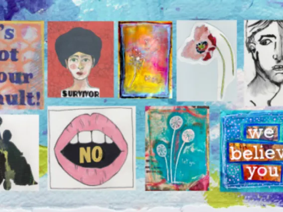 A collage of art produced by survivors of sexual violence