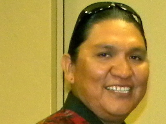Native woman smiling