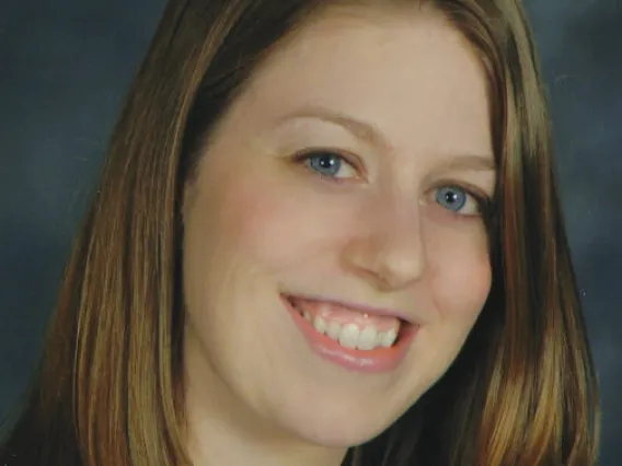 Blonde woman smiling