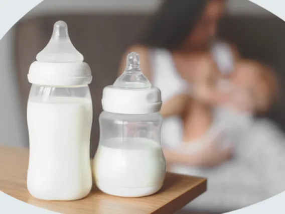 Bottles of breastmilk.