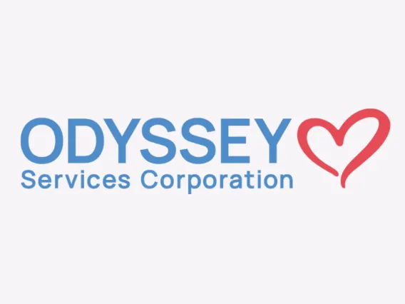 Odyssey Services Corporation logo with a heart.