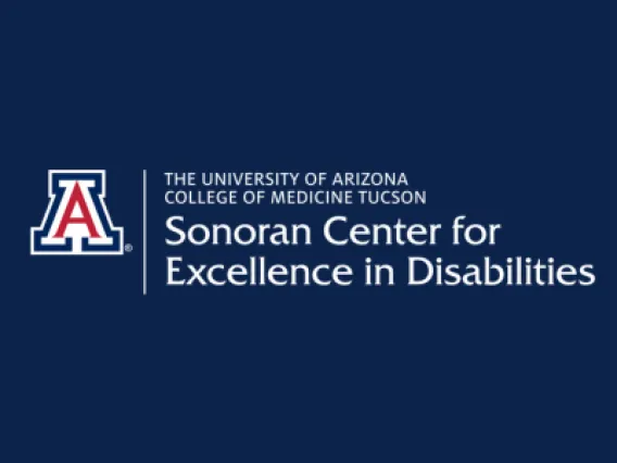 The University of Arizona Sonoran Center for Excellence in Disabilities logo in white.