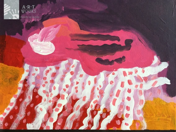 acrylic of rain and lighting 