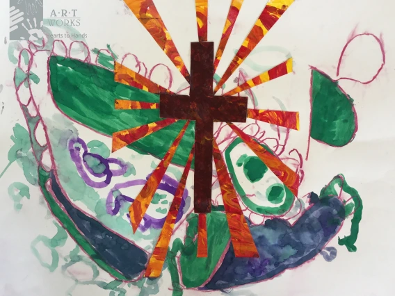 mixed media of Jesus