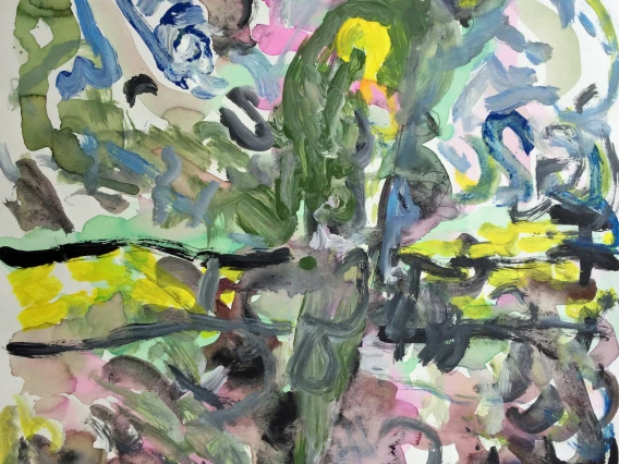 mixed media of tree