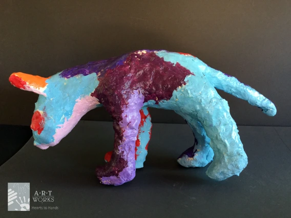 paper mache of cat