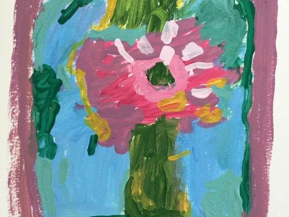 painting of cactus flower