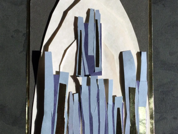 paper collage of a church