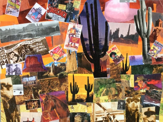 paper collage of different movies