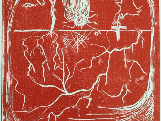 red and white drawing