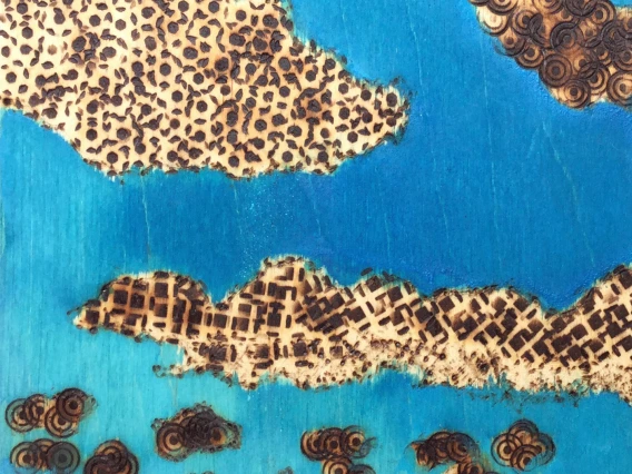 watercolor & wood art