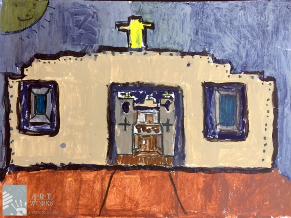 drawing of a church
