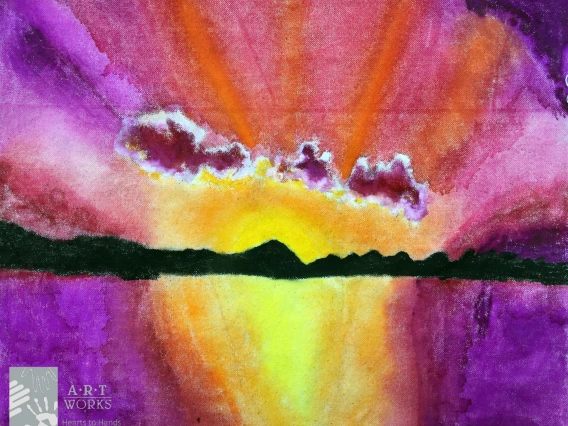 painting of sunset