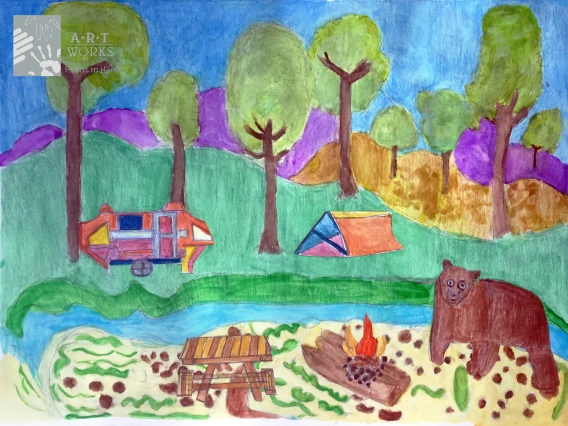 drawing of camp site