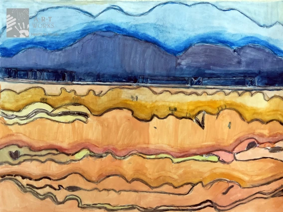 painting of Arizona mountains