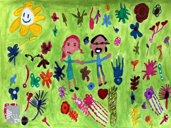 painting of two friends