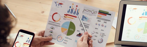 A close up on a paper with graphs