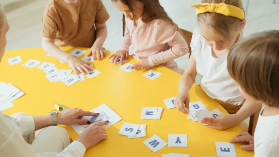 Elementary Students Learning the Alphabet. Photo by Artem Podrez: Pexel