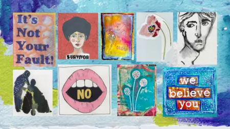 A collage of art produced by survivors of sexual violence