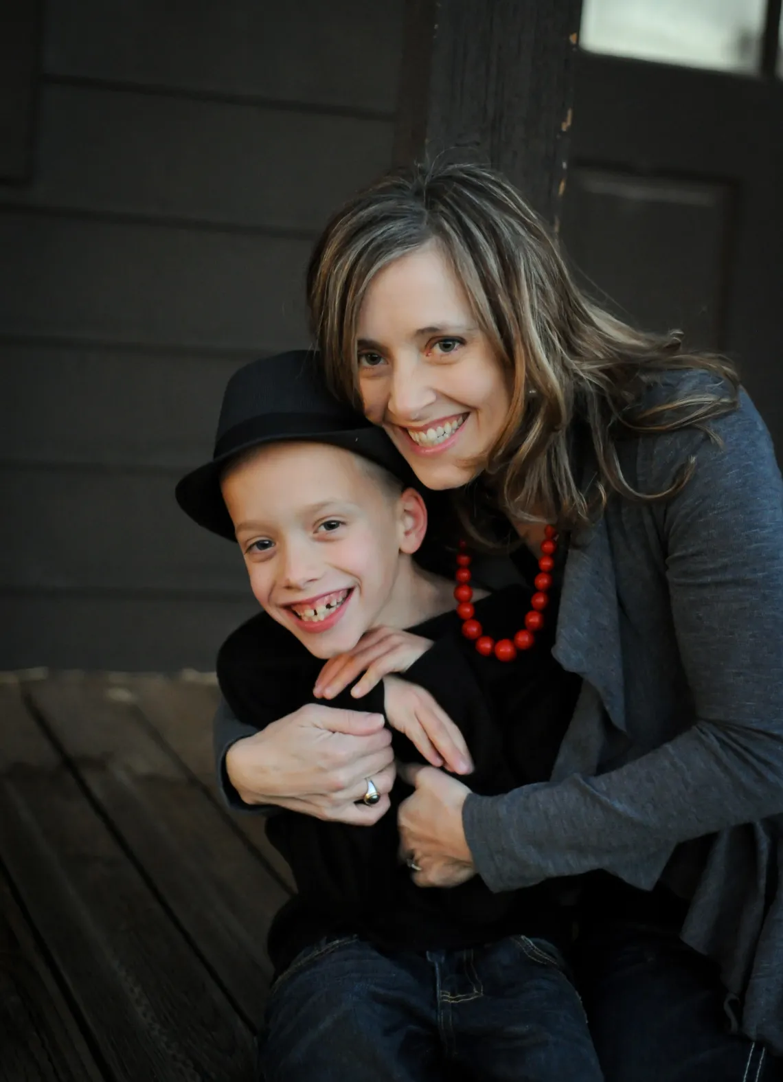 Dr. Rebecca Hartzell with her Autism son