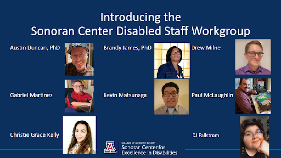 A slide from the Disabled Staff Workgroup’s presentation that introduced each member of the group