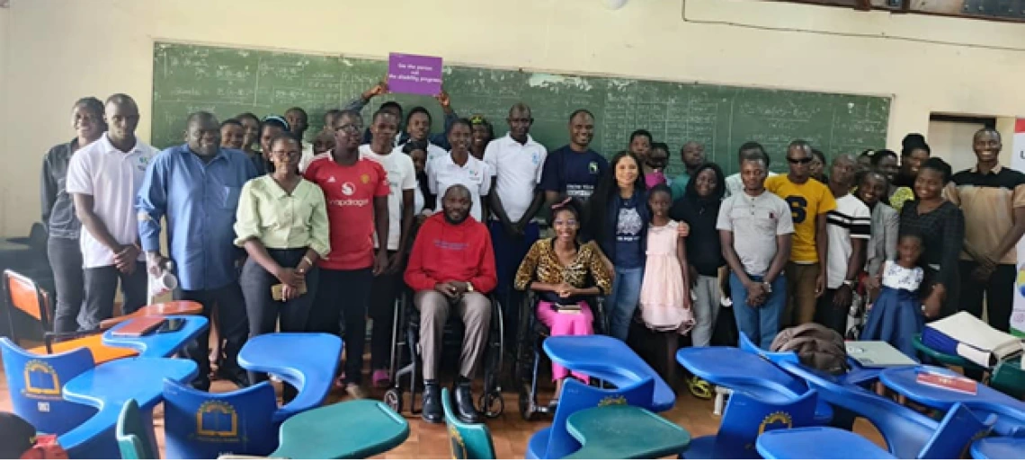 Jacy Farkas with students in Uganda