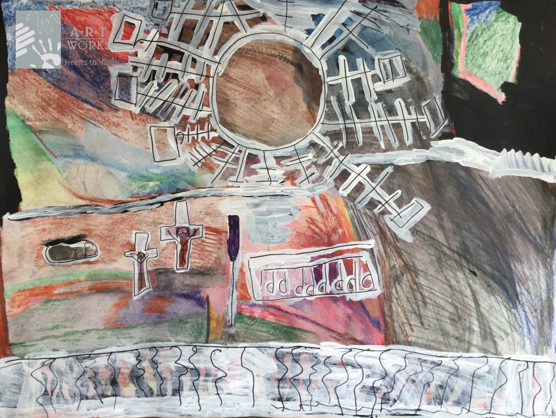 mixed media of baby jesus