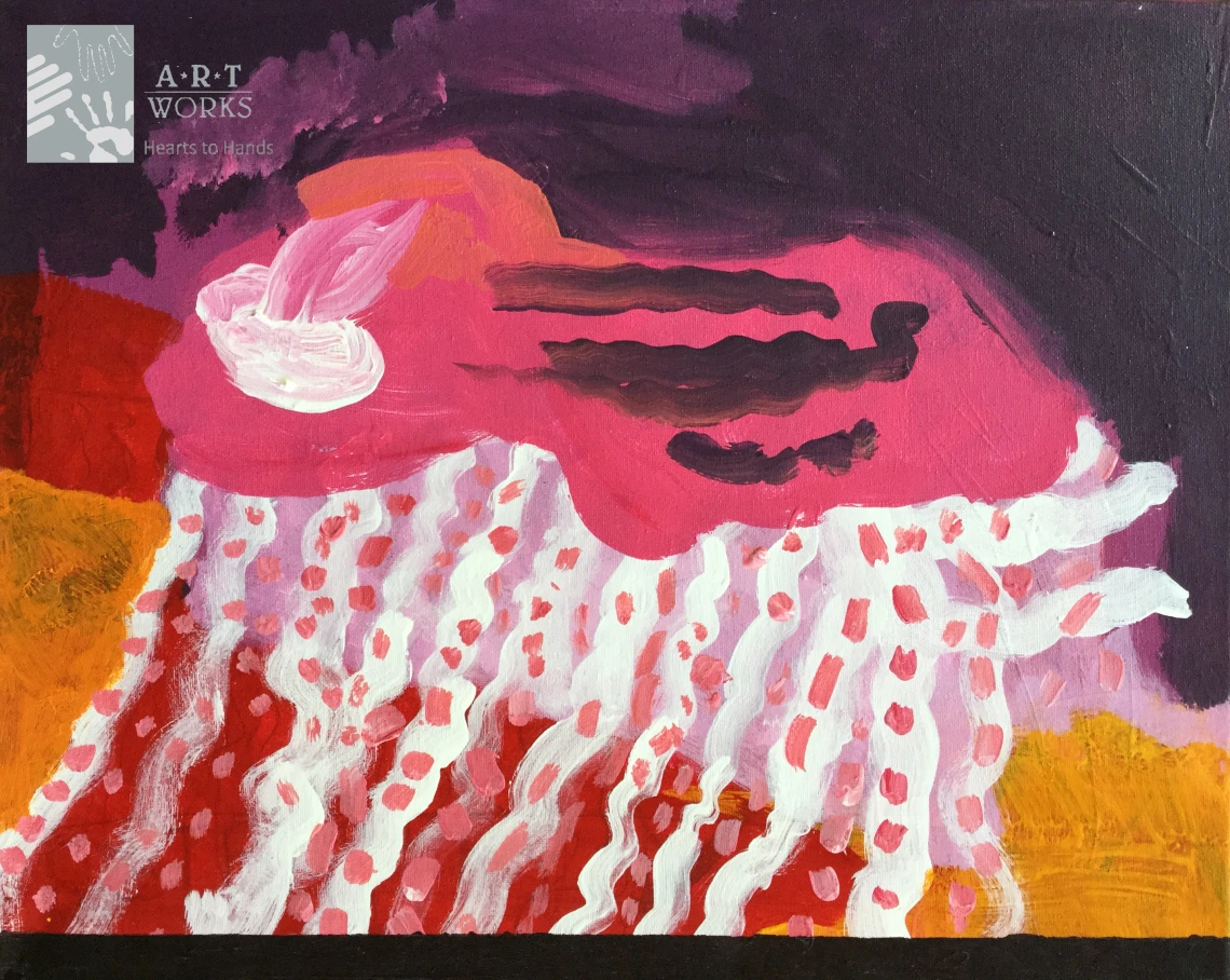 acrylic of rain and lighting 