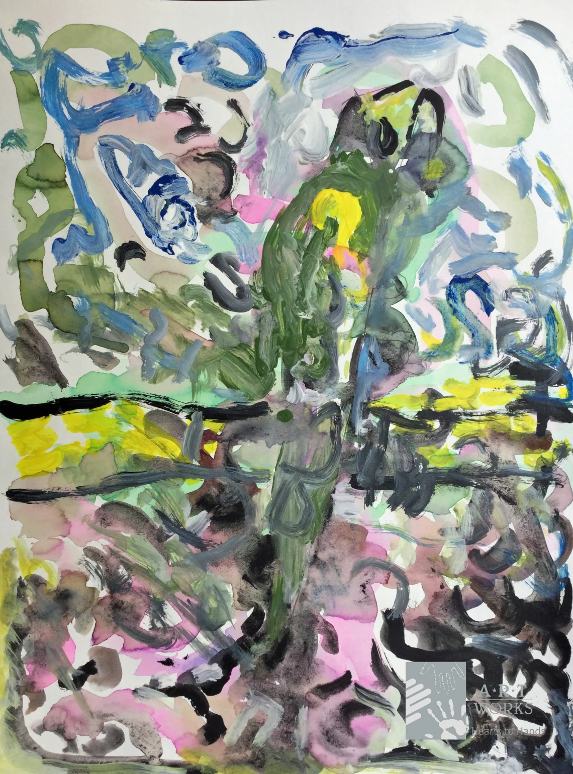 mixed media of tree