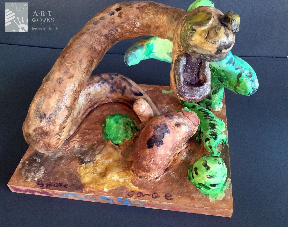 paper mache of a snake