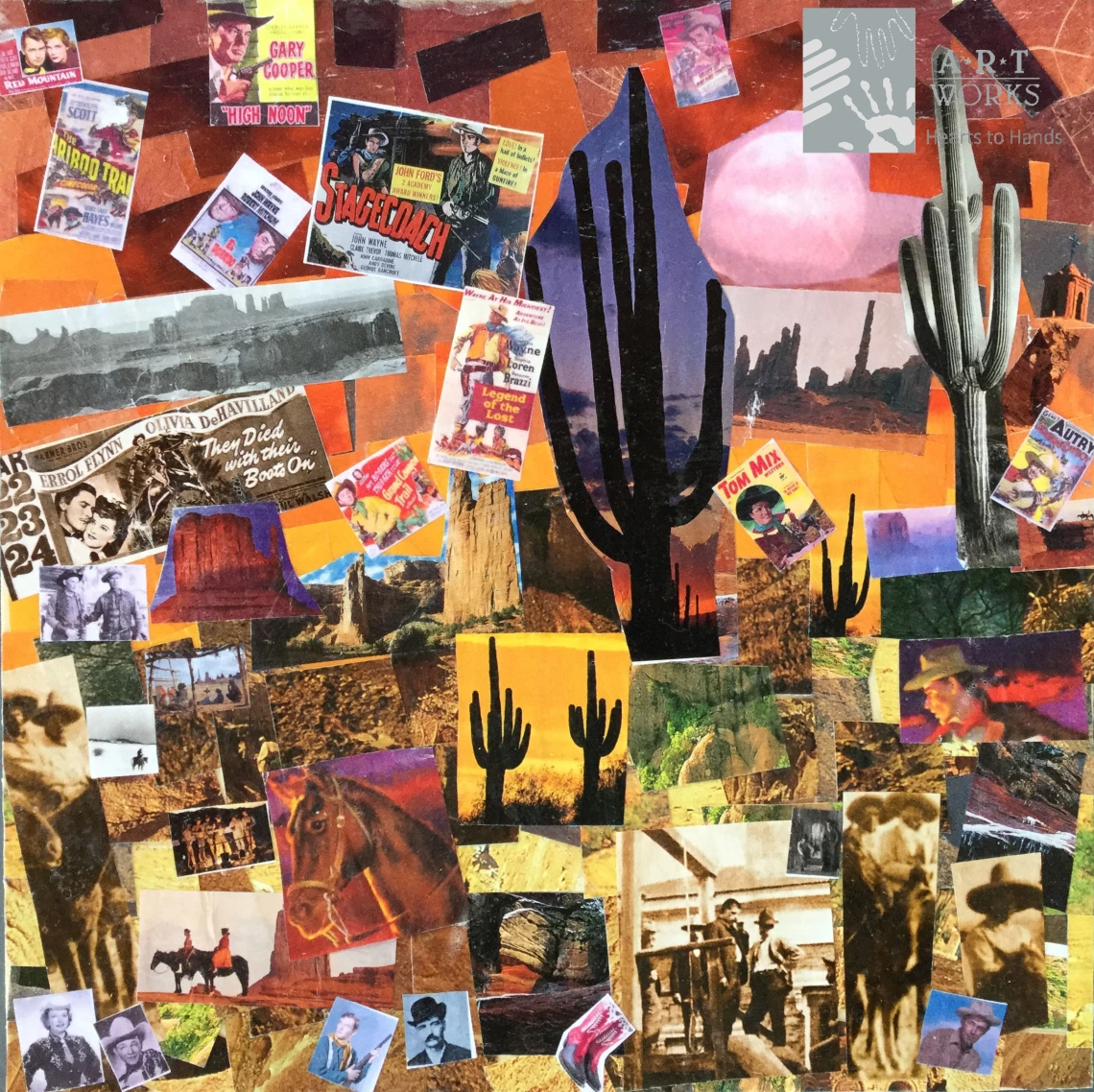 paper collage of different movies