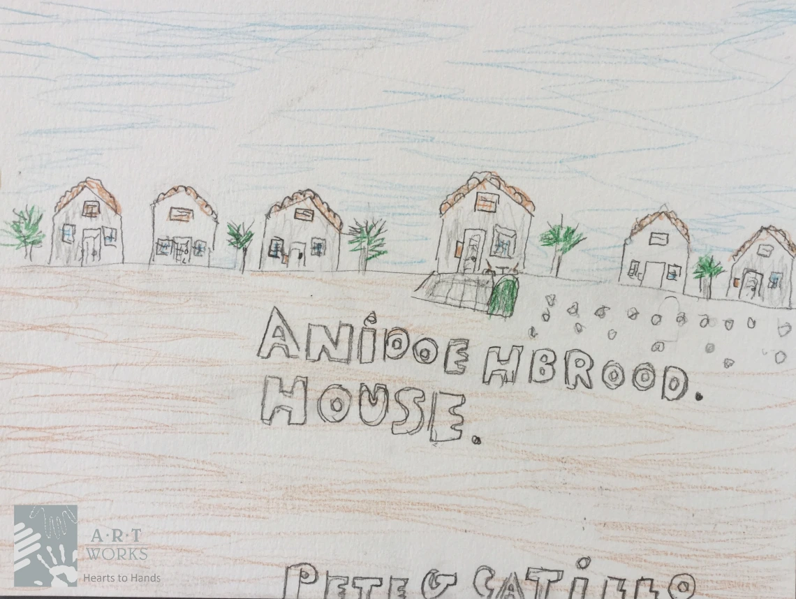 drawing of houses