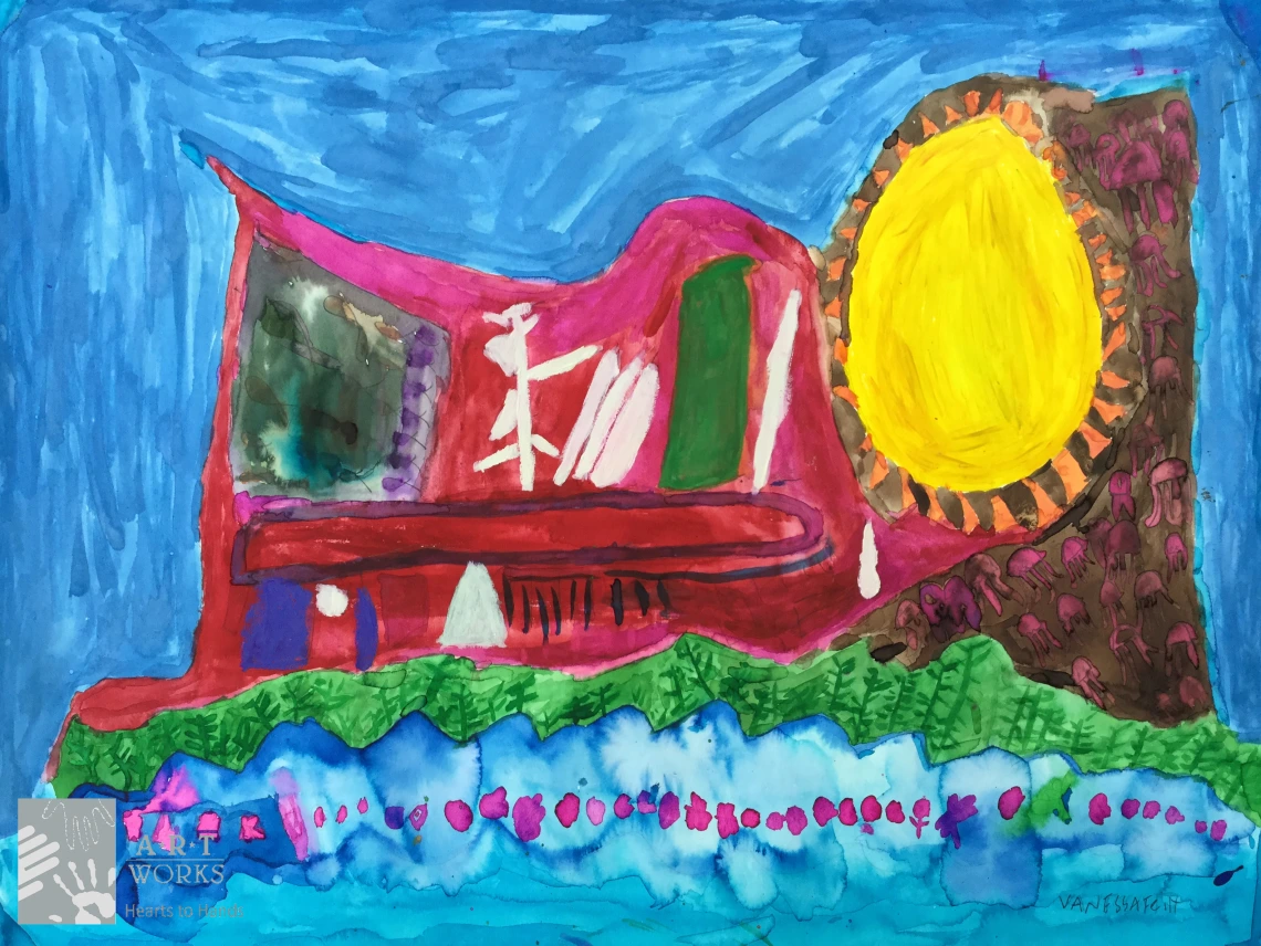 painting of water and a boat