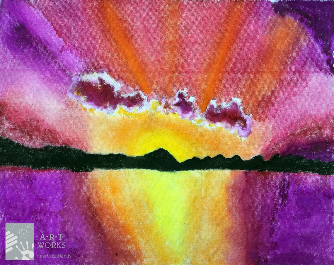 painting of sunset