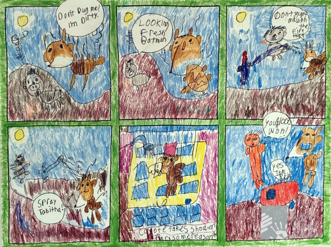 drawing on 3 little pigs story