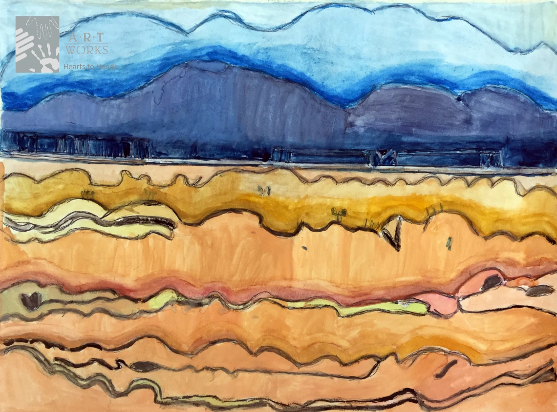 painting of Arizona mountains