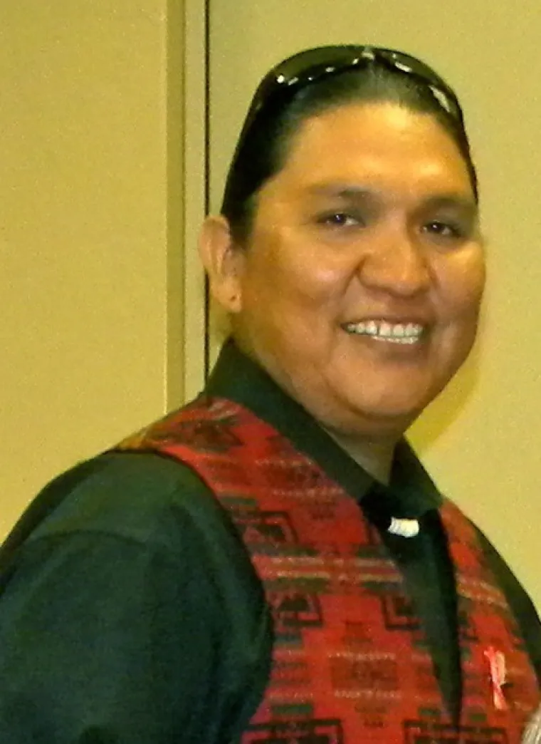 Native woman smiling