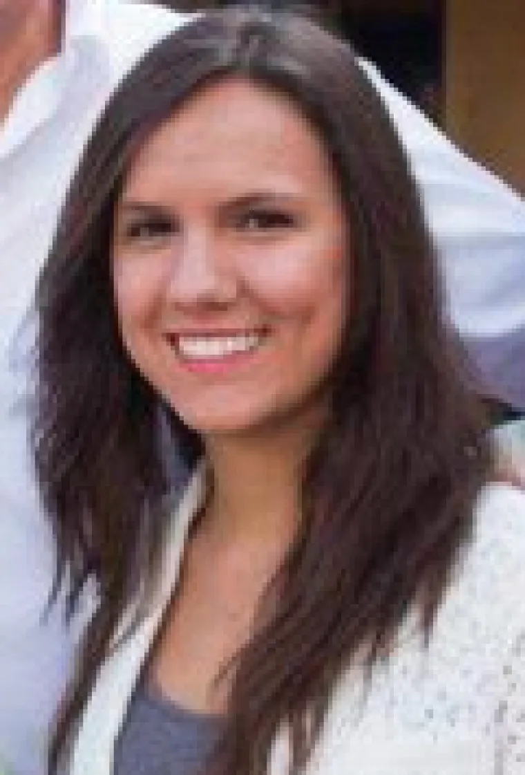 Woman with long hair smiling