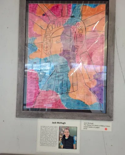 The Statue of Liberty of Many Colors by Jack McHugh, mixed media on paper
