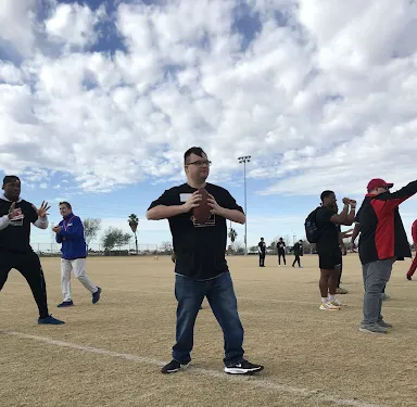 A man holding a football