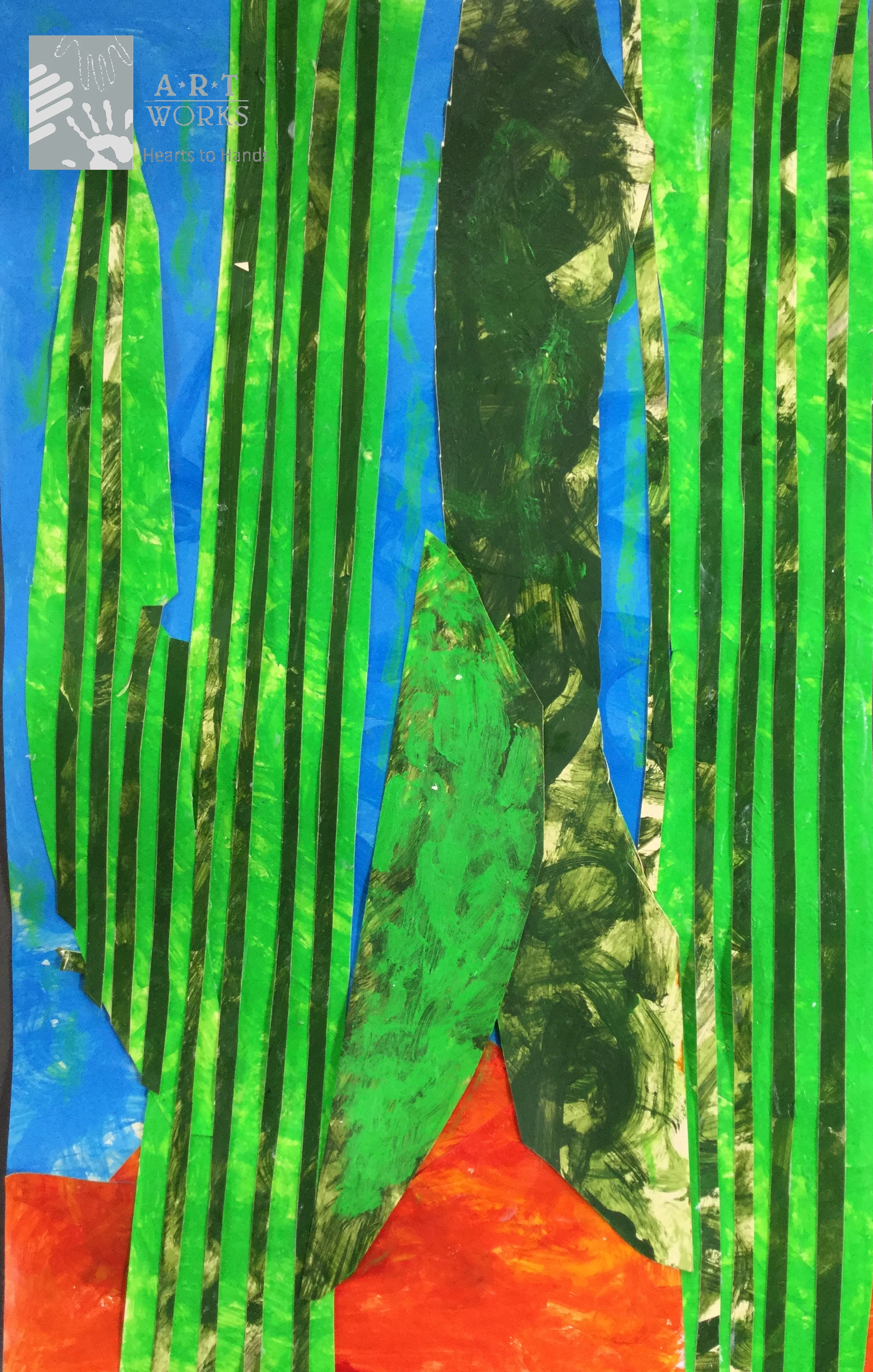 acrylic drawing of cactus