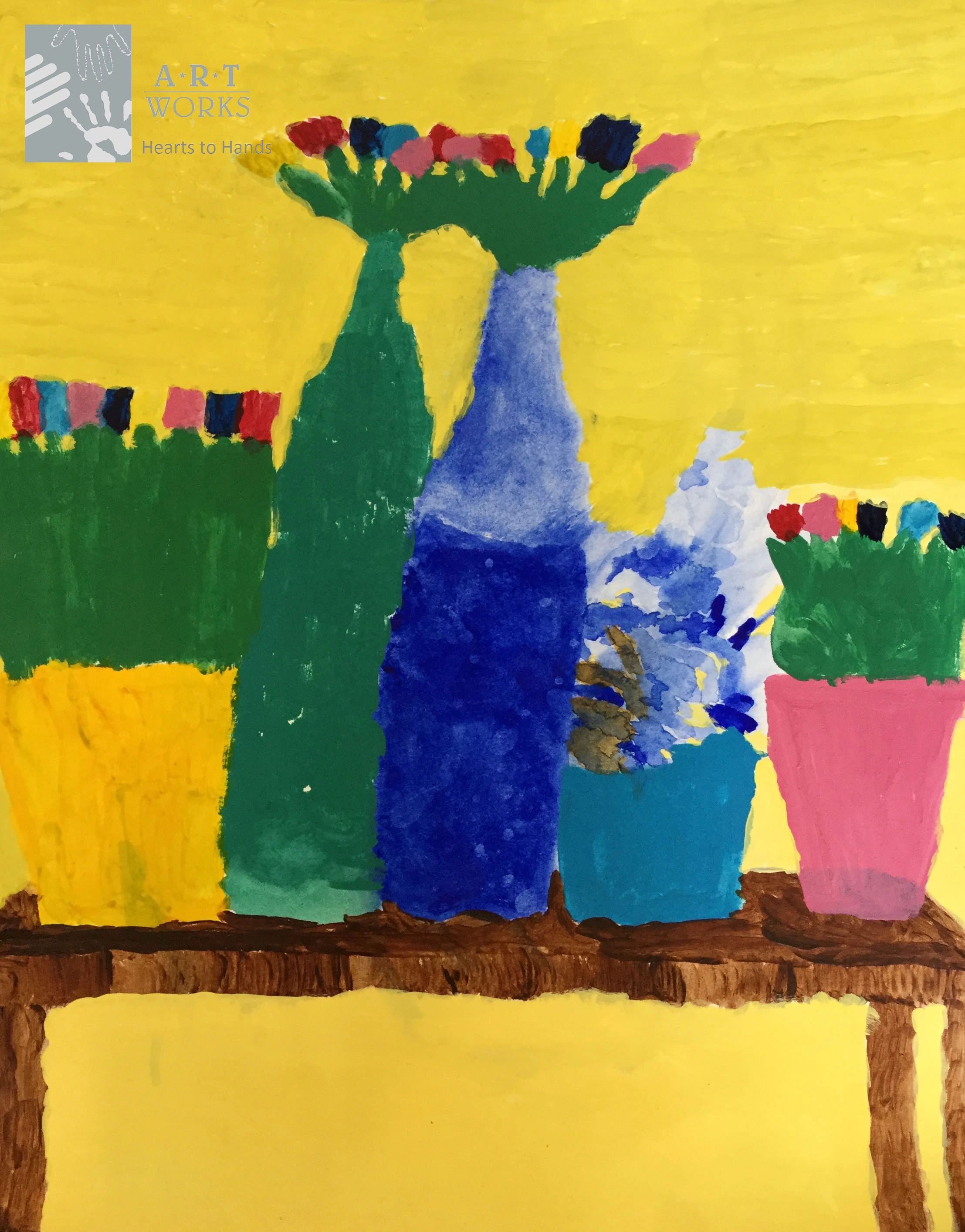 acrylic drawing of flowers