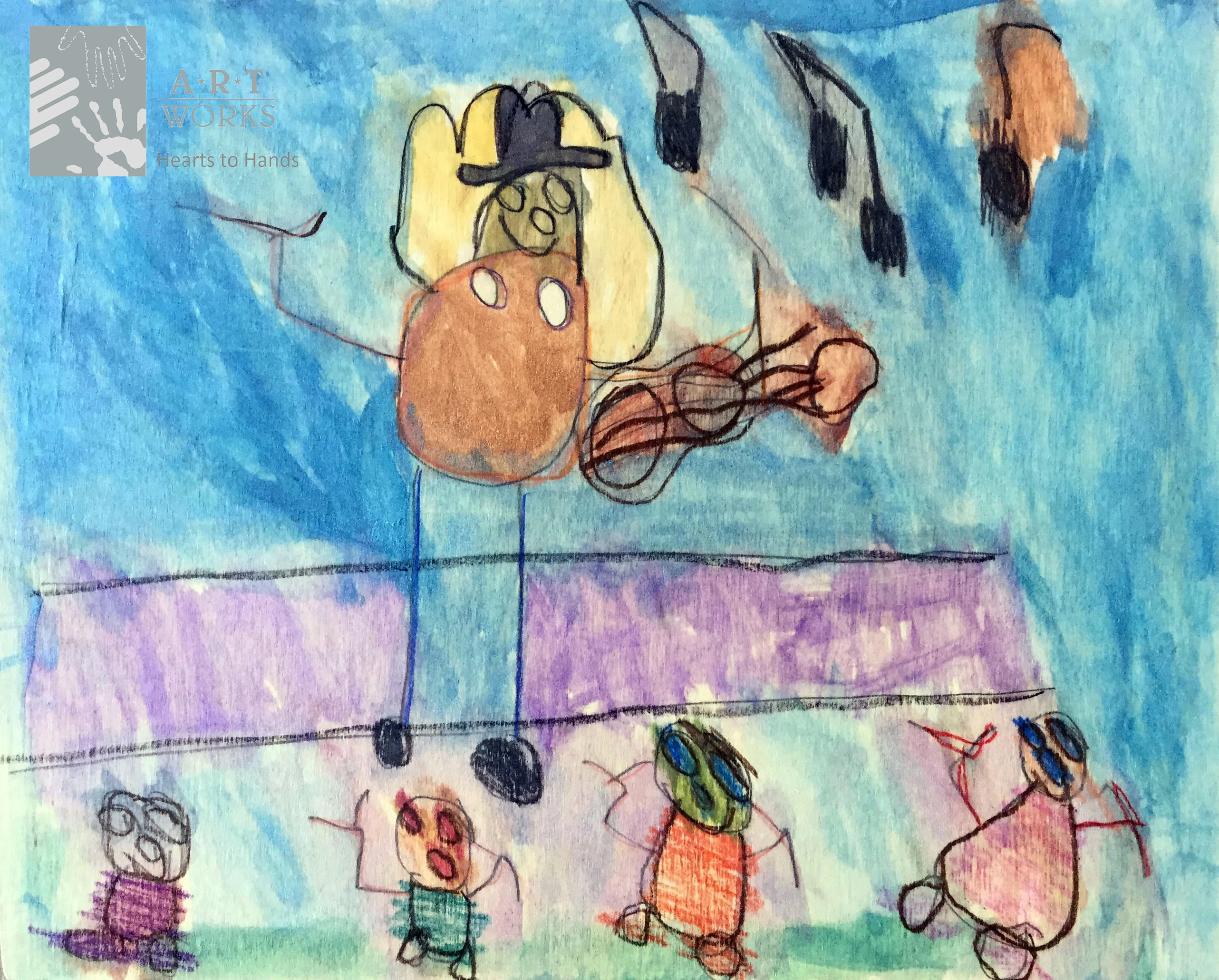 mixed media of George Strait concert