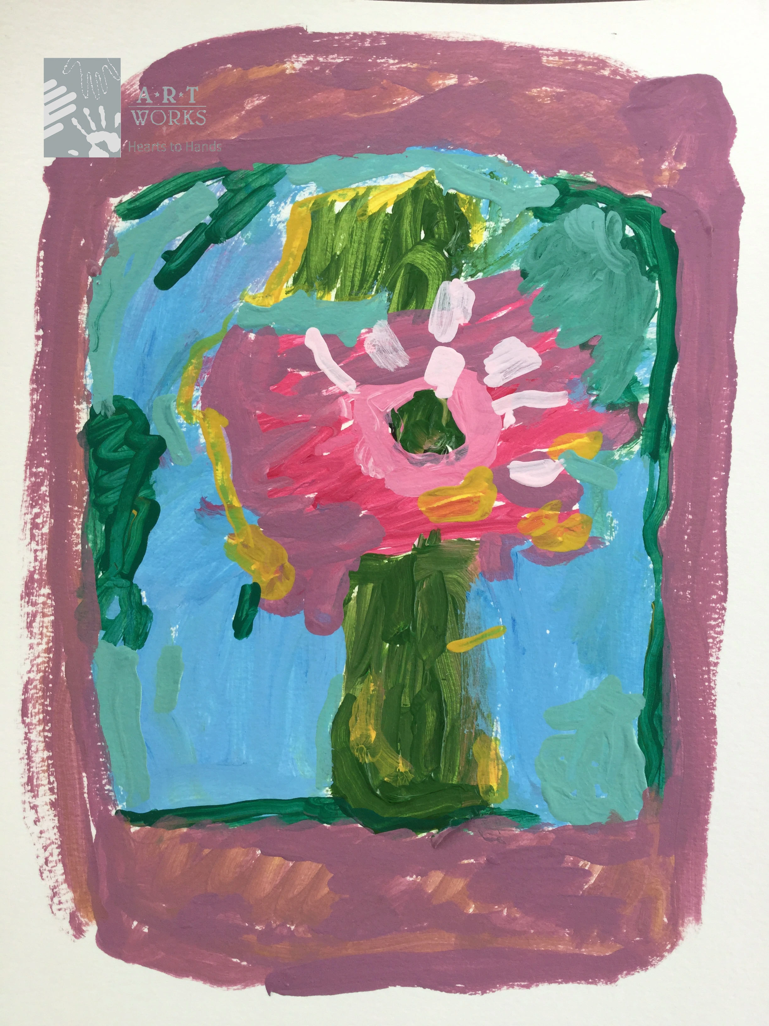 painting of cactus flower