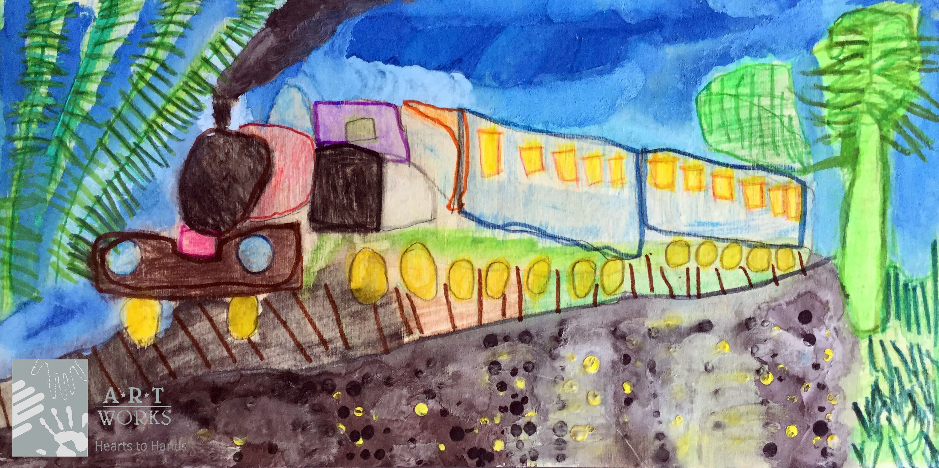 drawing of a train