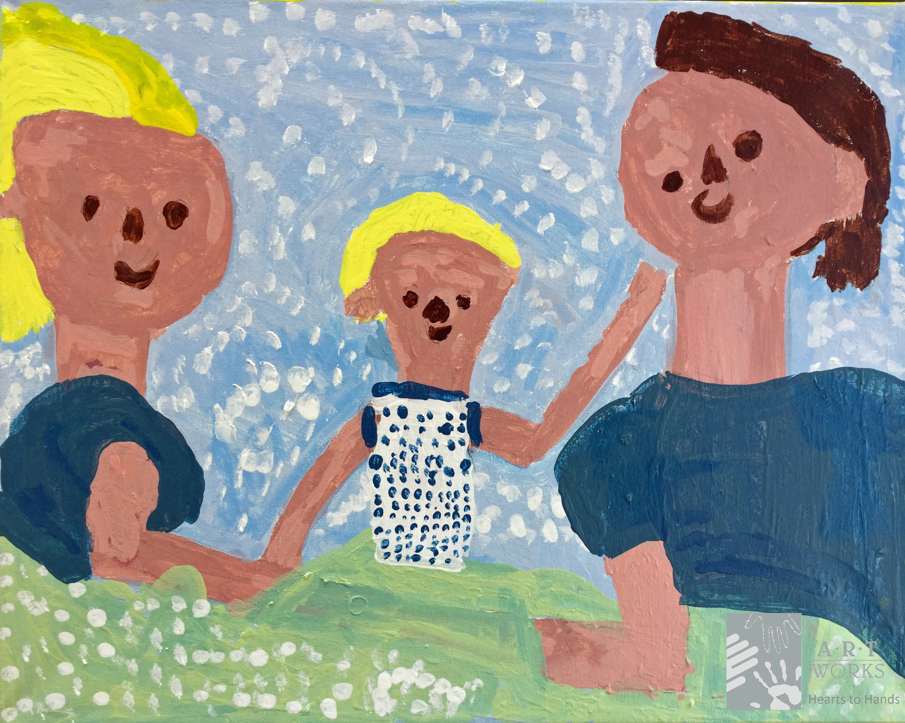 drawing of parents and a child