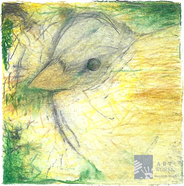 drawing of a yellow bird