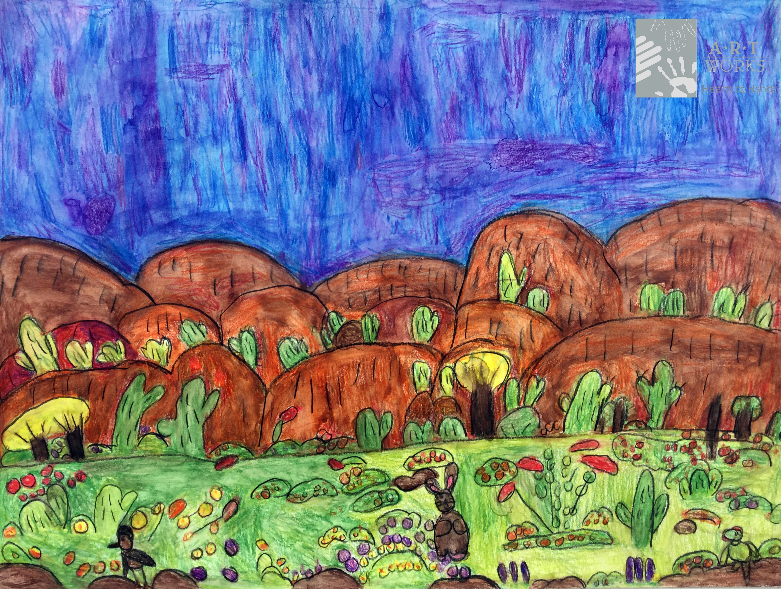 mixed media of desert