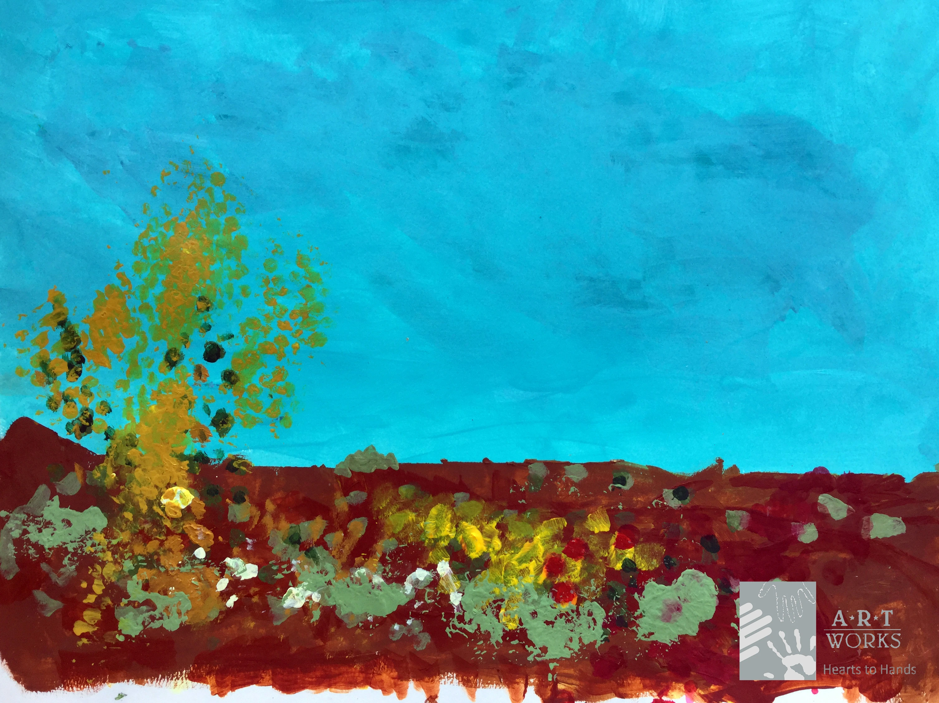 painting of a garden